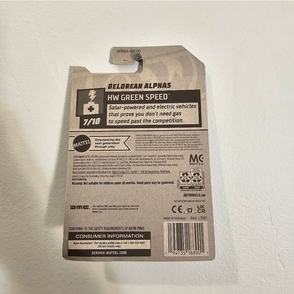 Hot Wheels Car Delorean Alpha 5 HW Green Speed Hotwheels New Electric Vehicle - Picture 5 of 5